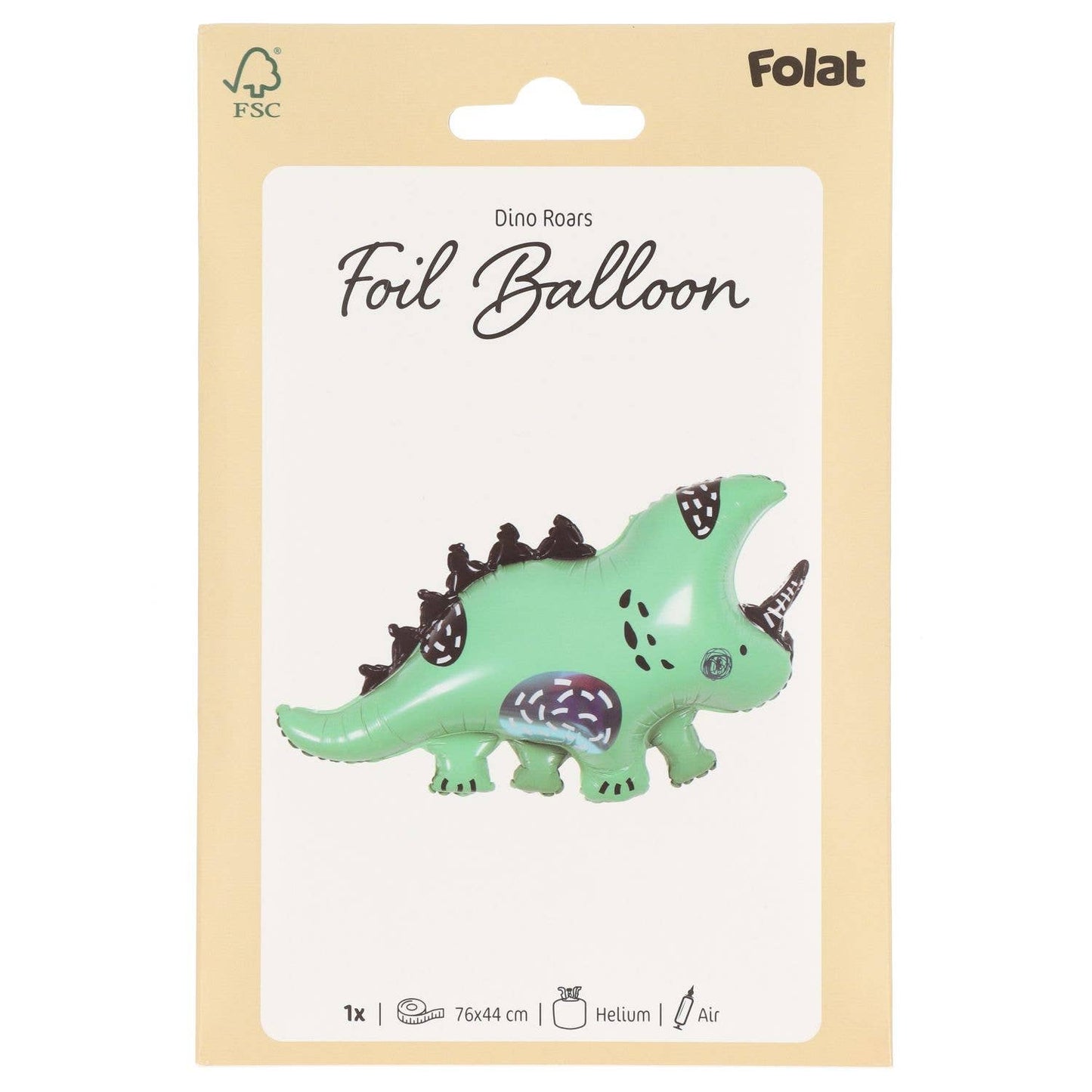 Globo de aluminio con forma de dinosaurio, 76 x 44 cm