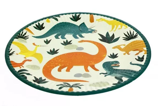6 platos de dinosaurio - reciclables