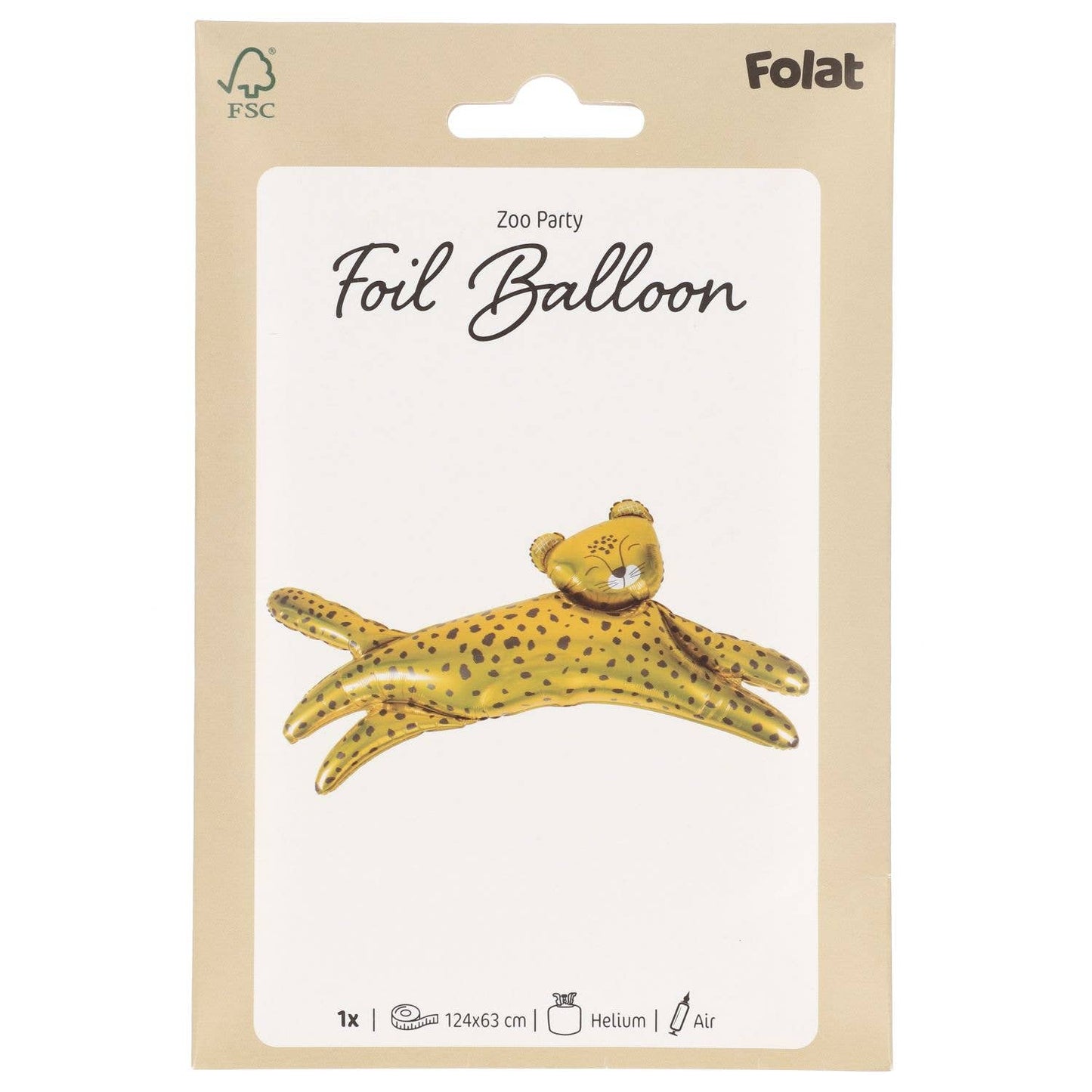 Globo de aluminio con forma de leopardo, 124 x 63 cm