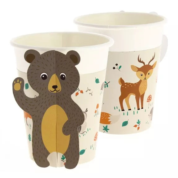 6 vasos animales del bosque