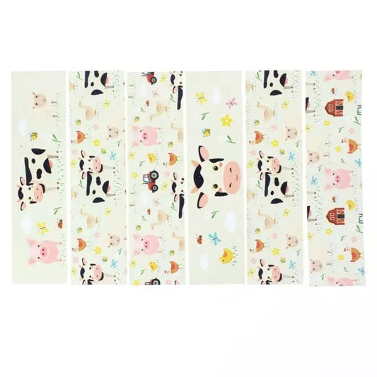 6 servilleteros de papel animales de granja redondos