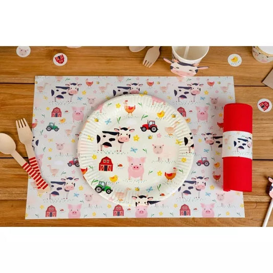 6 manteles individuales de animales de granja