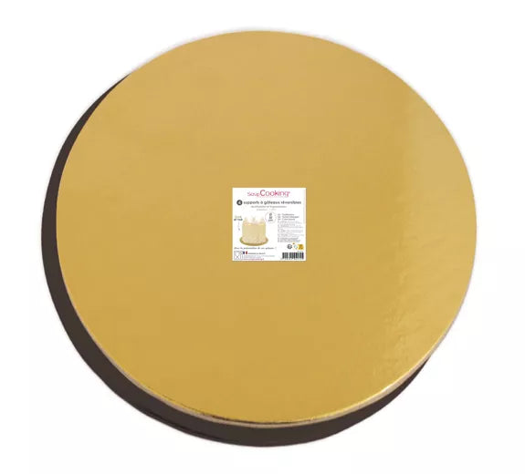 4 soportes para tartas dorado/negro 30 cm