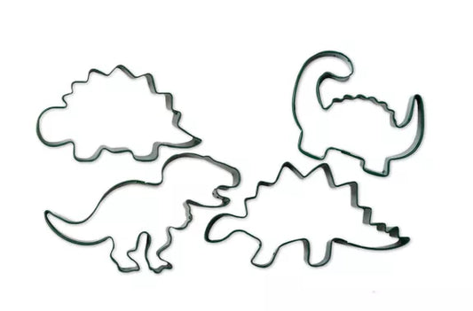 4 cortadores de galletas "dinosaurio"