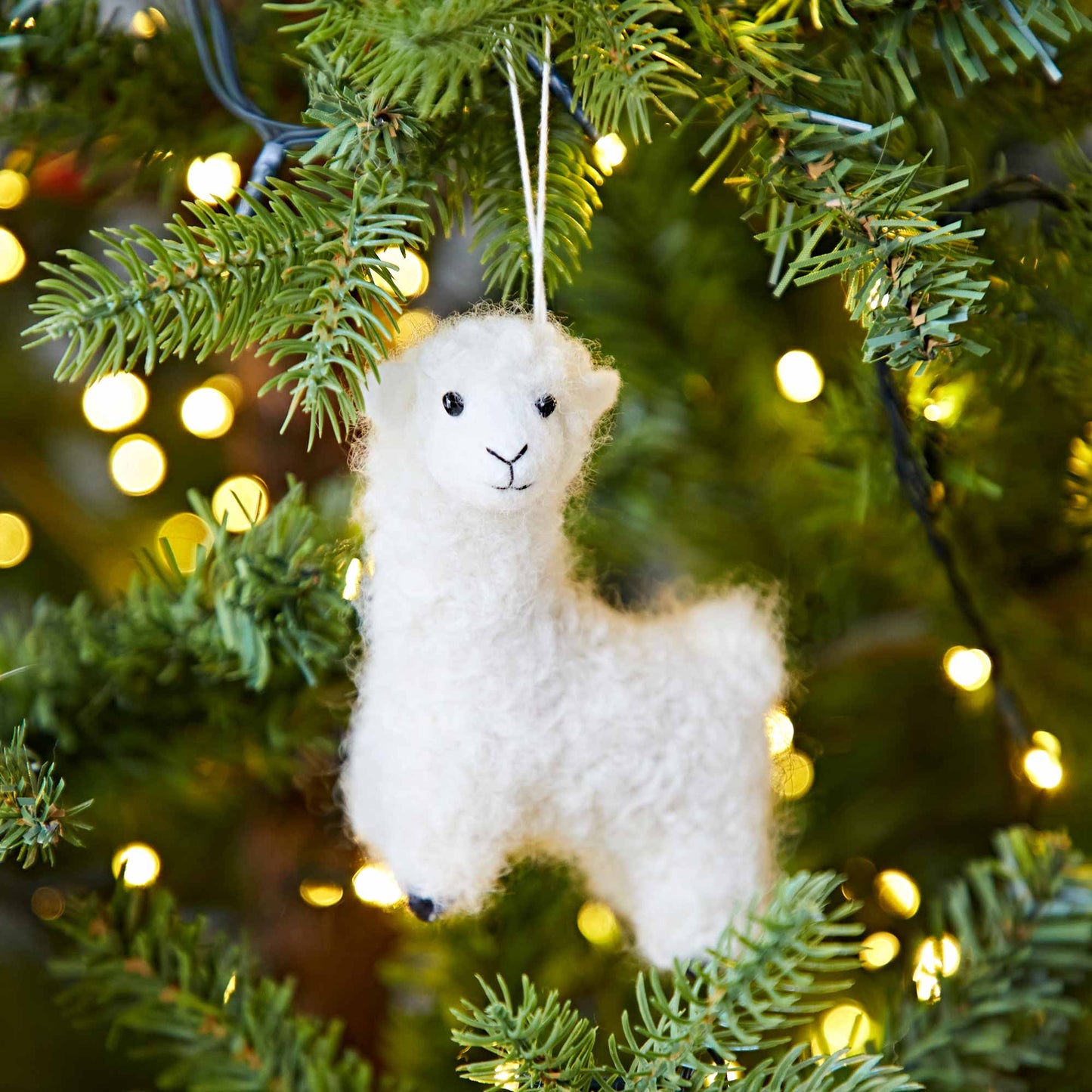 Decoración navideña de fieltro de alpaca