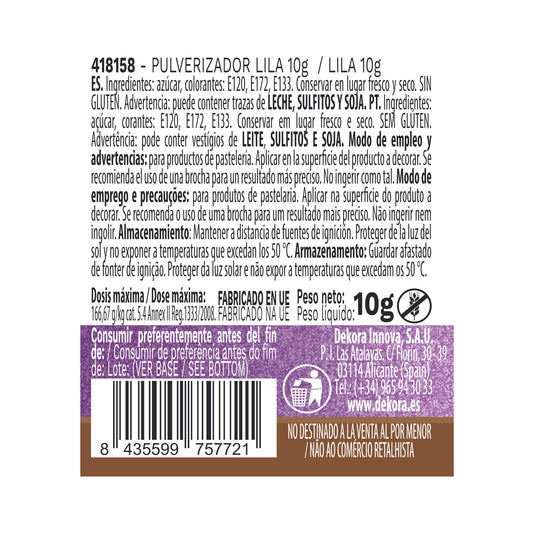 PULVERIZADOR ORO EFECTO PERLADO 10G SIN E171