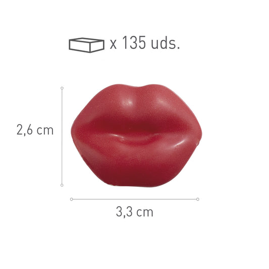 BESO ROSA 33X26MM - 45 UNIDADES