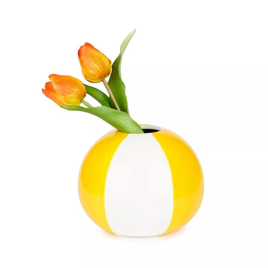 Florero, Beach Ball, amarillo, cerámica,14 cm