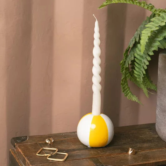 Candelabro, Beach Ball, amarillo, cerámica,8 cm