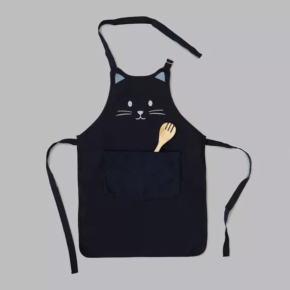Delantal,Kitty,negro,80 cm,poliéster