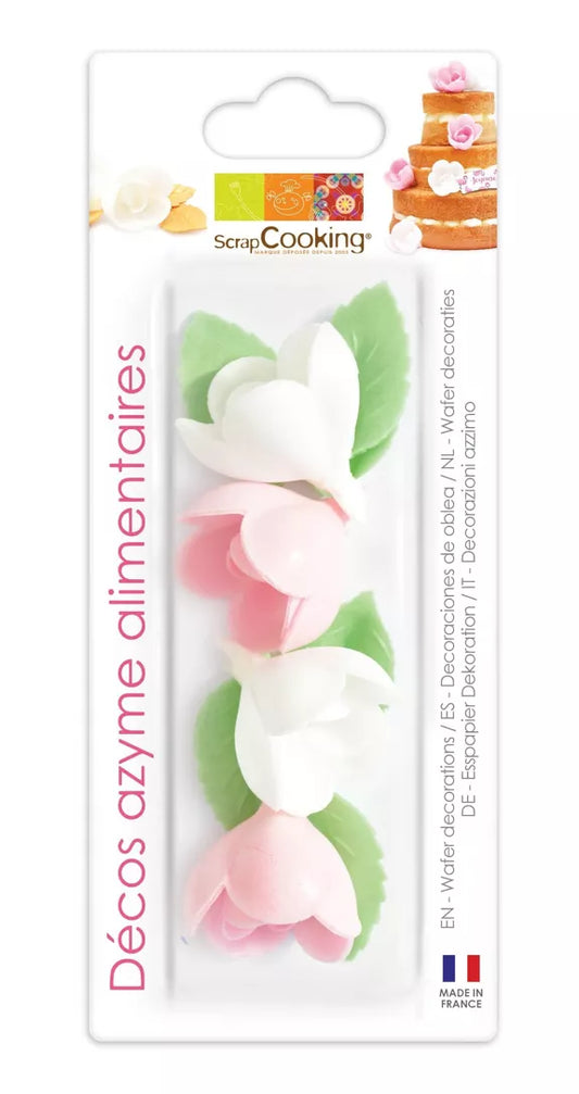 4 rosas surtidas + 6 hojas verdes sin levadura (ampolla)