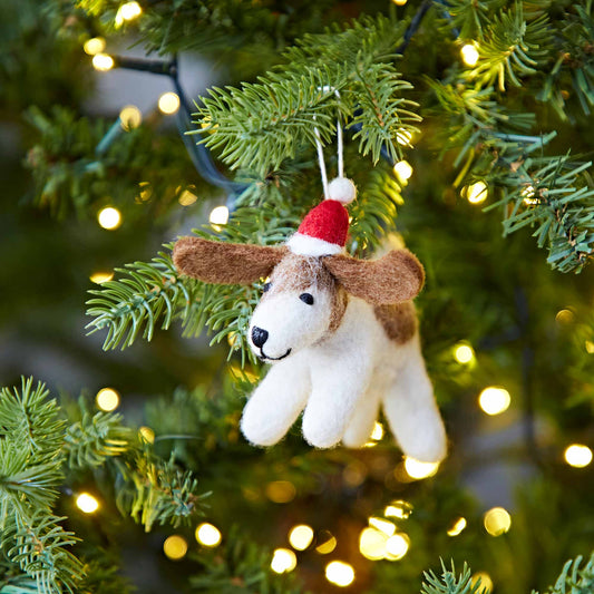 Decoración navideña de fieltro Fido Dog