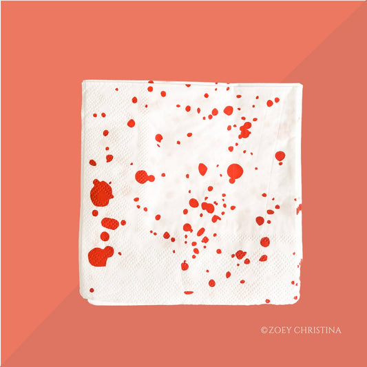 Servilletas blanca y roja - Halloween