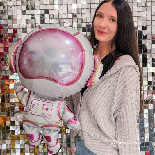 Globo de papel aluminio astronauta rosa 31" – Diversión en el espacio exterior