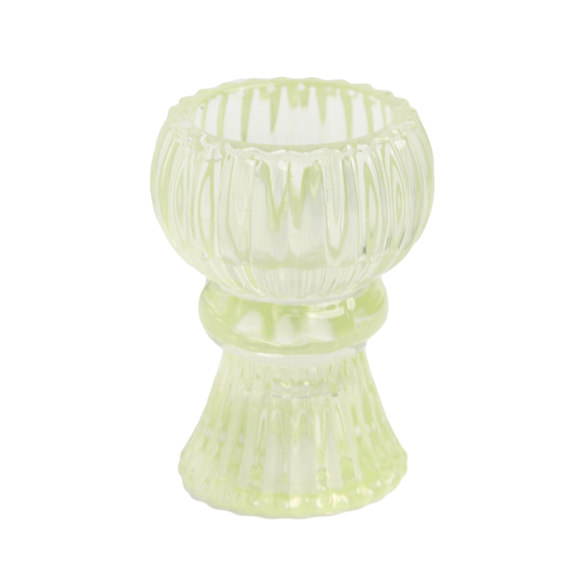 Portavelas pequeño de cristal VERDE