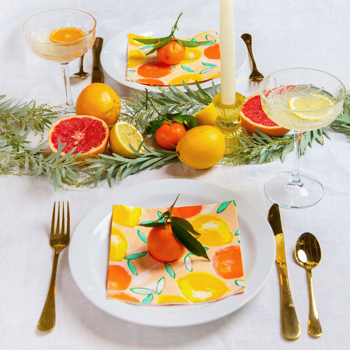 Servilletas Citrus Limón y Naranja - Paquete de 20