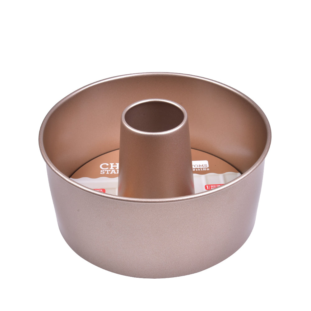 Molde para pastel de chiffon con línea de oro rosa