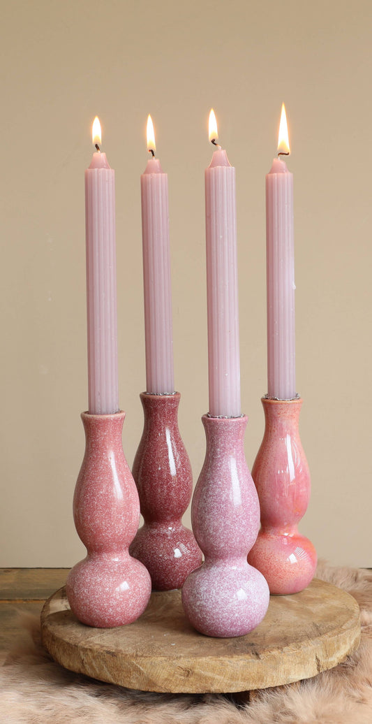 Ivy jarrón/candelabro -Rosa fucsia jaspeado
