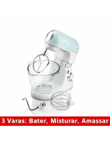 Batidora Haeger Glass Cake 700 con tazón de vidrio de 5 litros, 700 W y 3 varillas