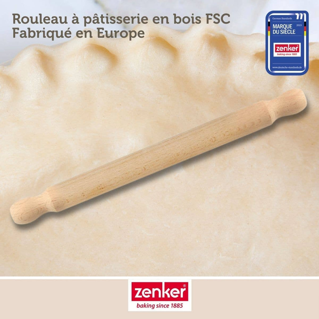Rodillo de madera FSC Zenker para repostería, 35 cm