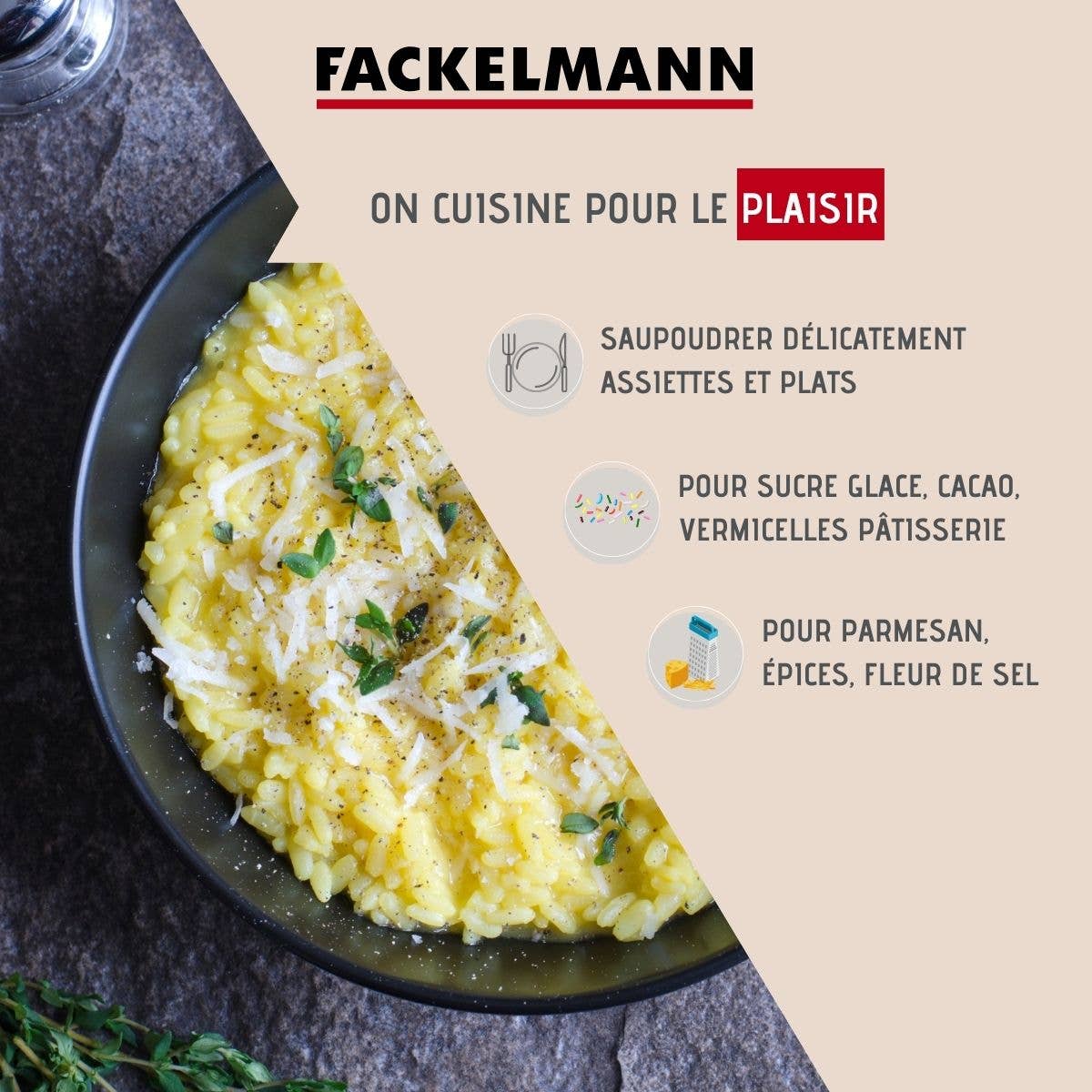 Azucarero y espolvoreador de cacao de acero inoxidable con tapa, 13 cm - Fackelmann
