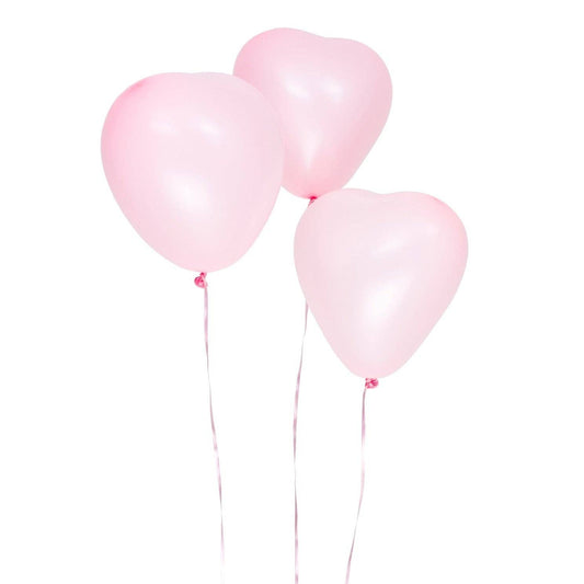 Globos en forma de corazón de 30 cm, 8 piezas rosas.