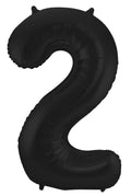 Globo Foil Number 2 Negro Metálico Mate - 86 cm