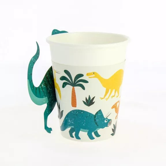 6 vasos de cartón  Dinosaurio
