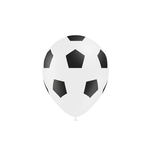 8 GLOBOS 95CM  FÚTBOL PERIM. BLANCO