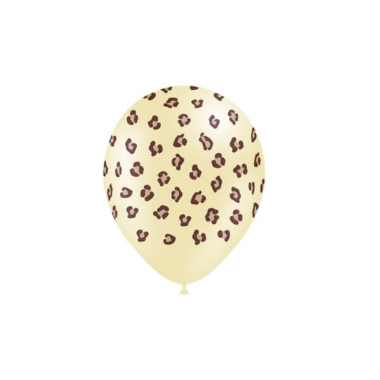 8 GLOBOS 95CM  LEOPARDO PERIM.  MARFIL