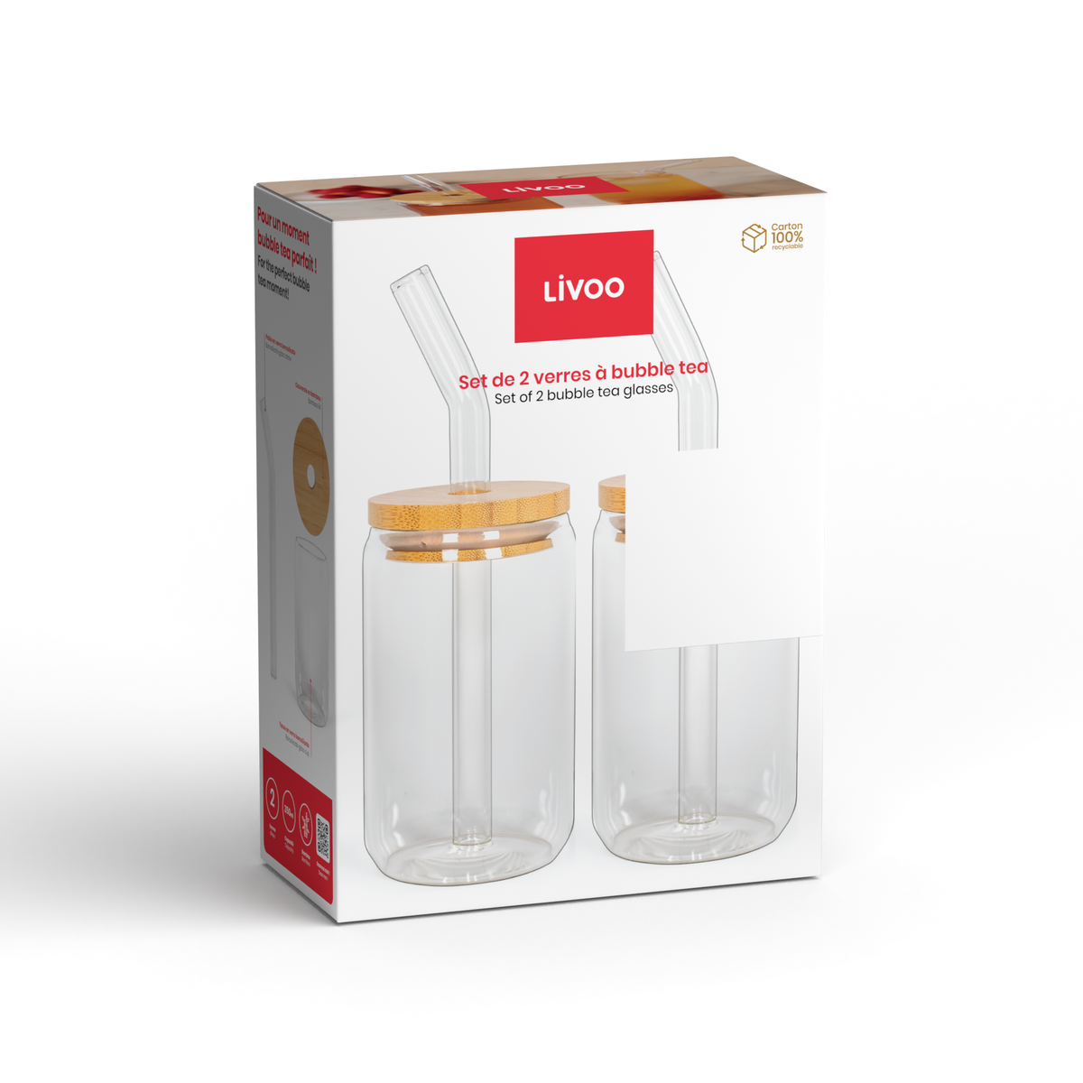 MEN413 - Set de 2 vasos con pajillas