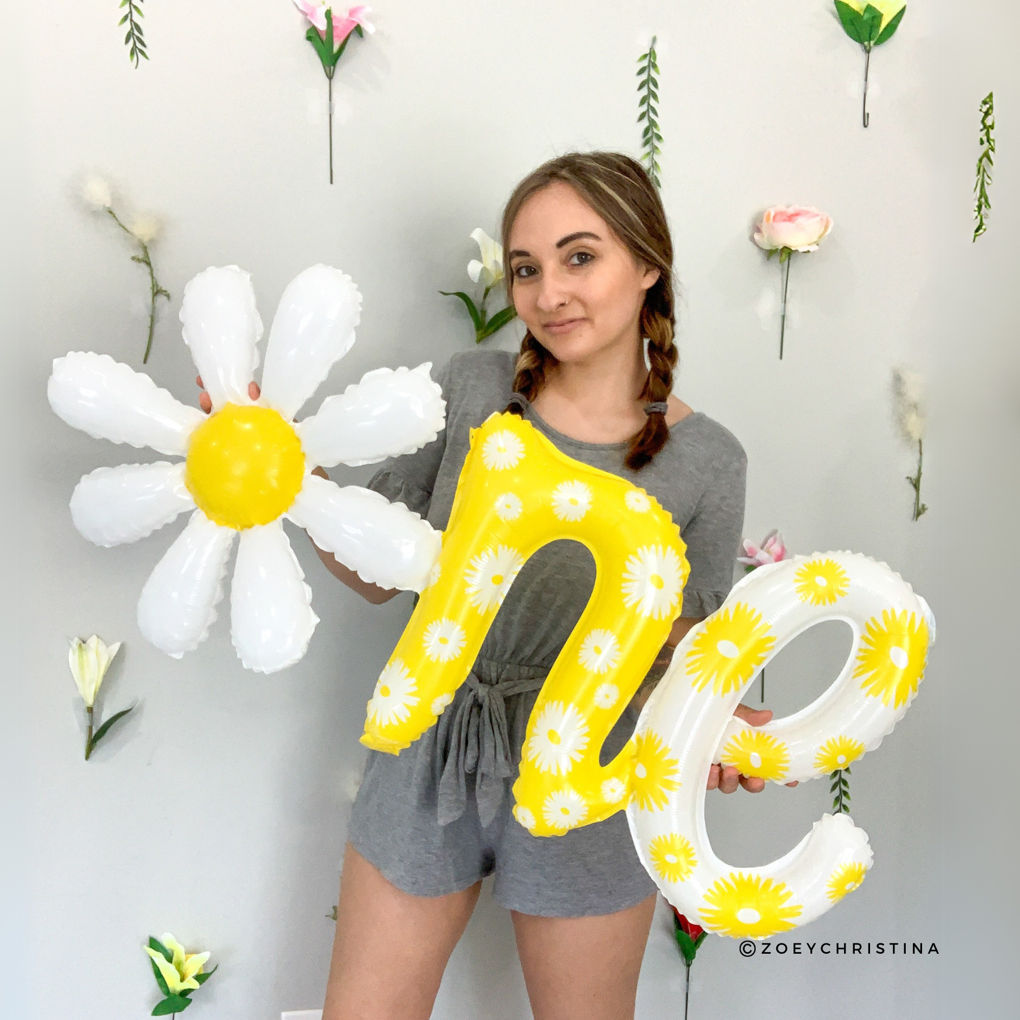 Globo de tema primaveral con UNA flor