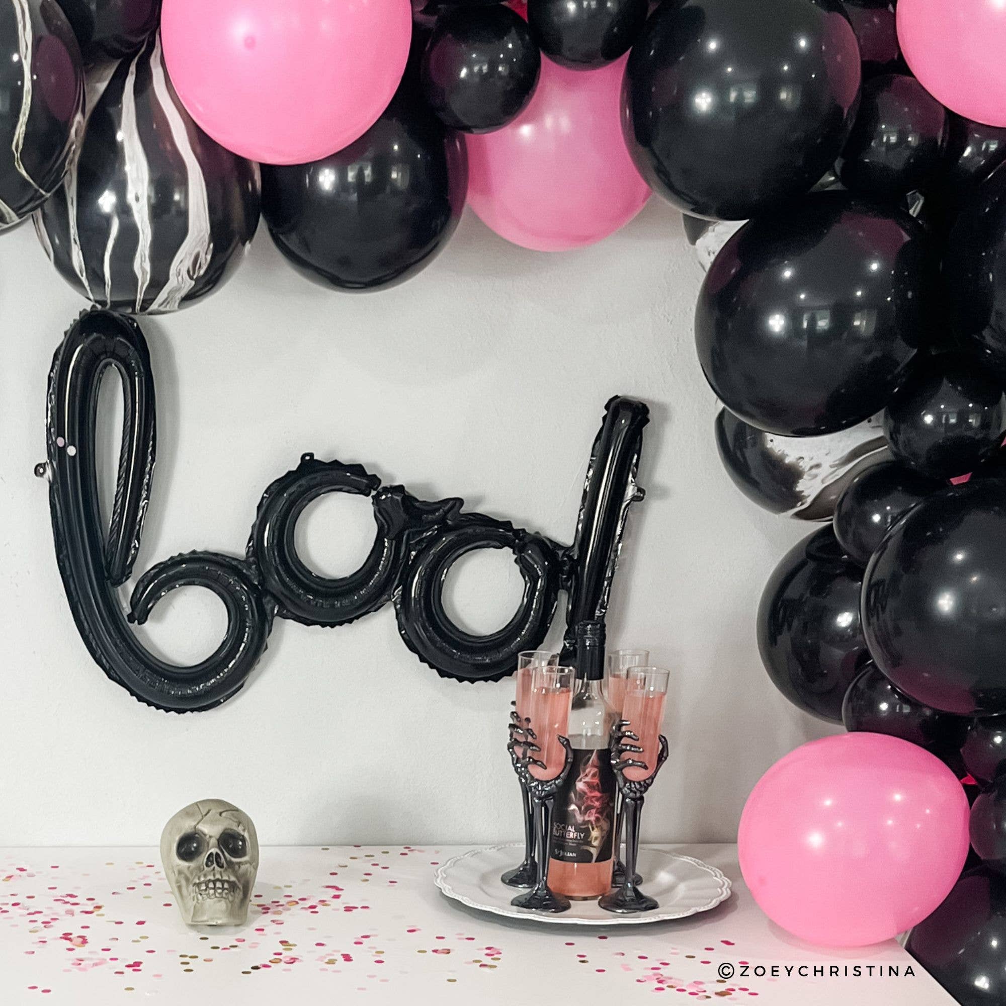 ¡abucheo! Globo con letras de aluminio, perfecto para decoración de Halloween