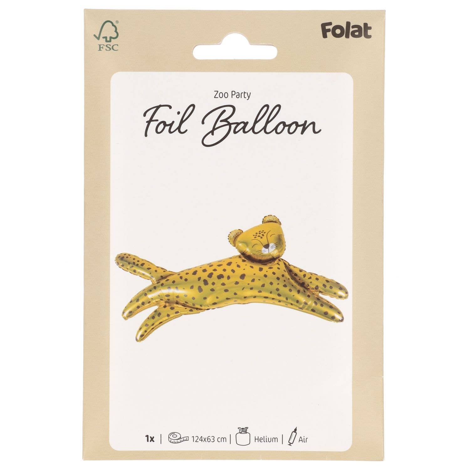 Globo de aluminio con forma de leopardo, 124 x 63 cm