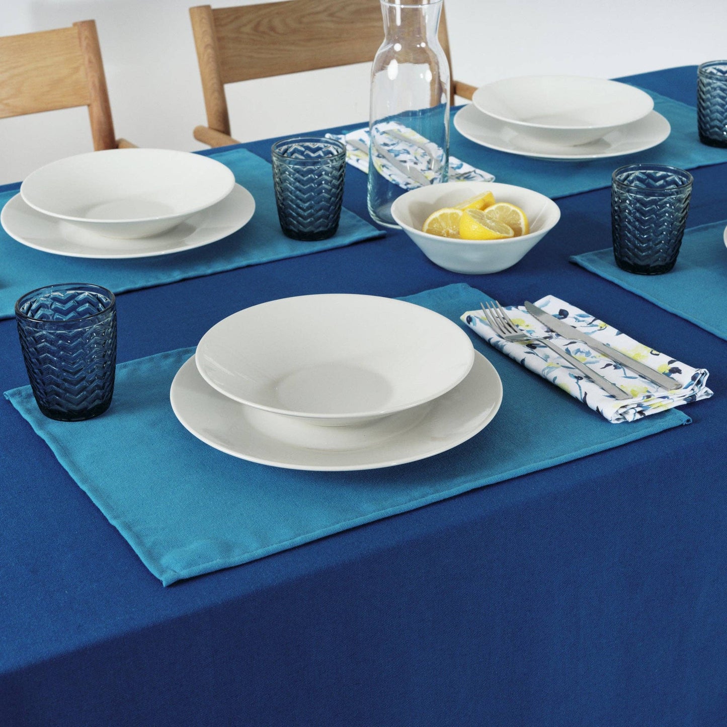 Pack 2 ud. servilletas 100% algodón Leeds Azul