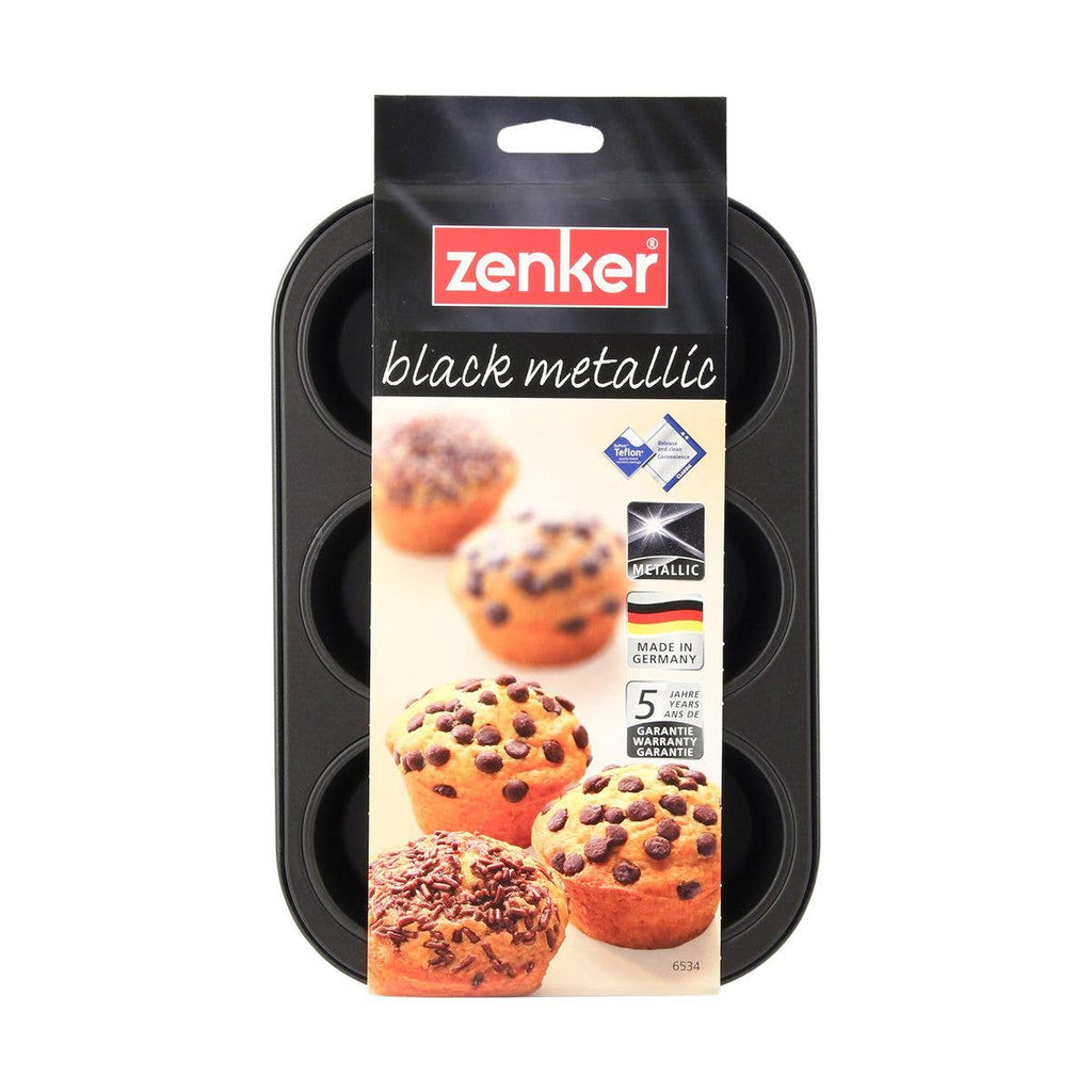 Molde para 6 magdalenas metálico negro Zenker