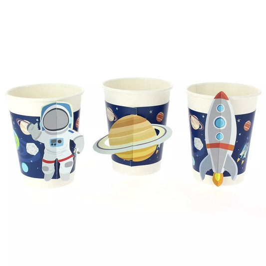 6 vasos de cartón  Astronauta - Espacio