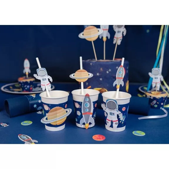 6 vasos de cartón  Astronauta - Espacio