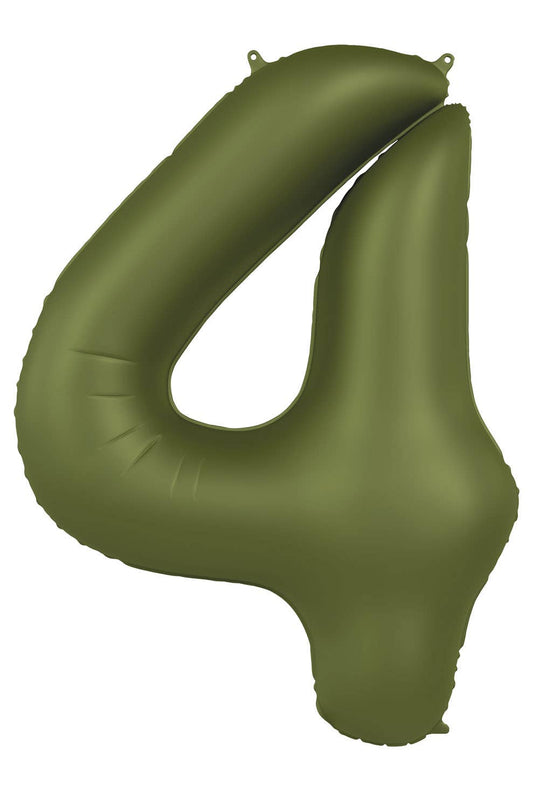 Globo de aluminio número 4, verde oliva, ultramate, 86 cm