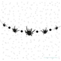 Guirnalda de Cartulina con Arañas de Purpurina Dibujadas a Mano - Halloween