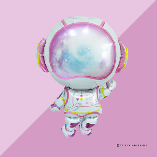 Globo de papel aluminio astronauta rosa 31" – Diversión en el espacio exterior