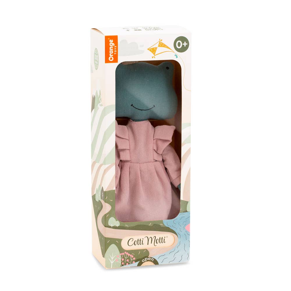 Peluche de algodón,  Fiona La Rana vestido rosa -29cm -0+