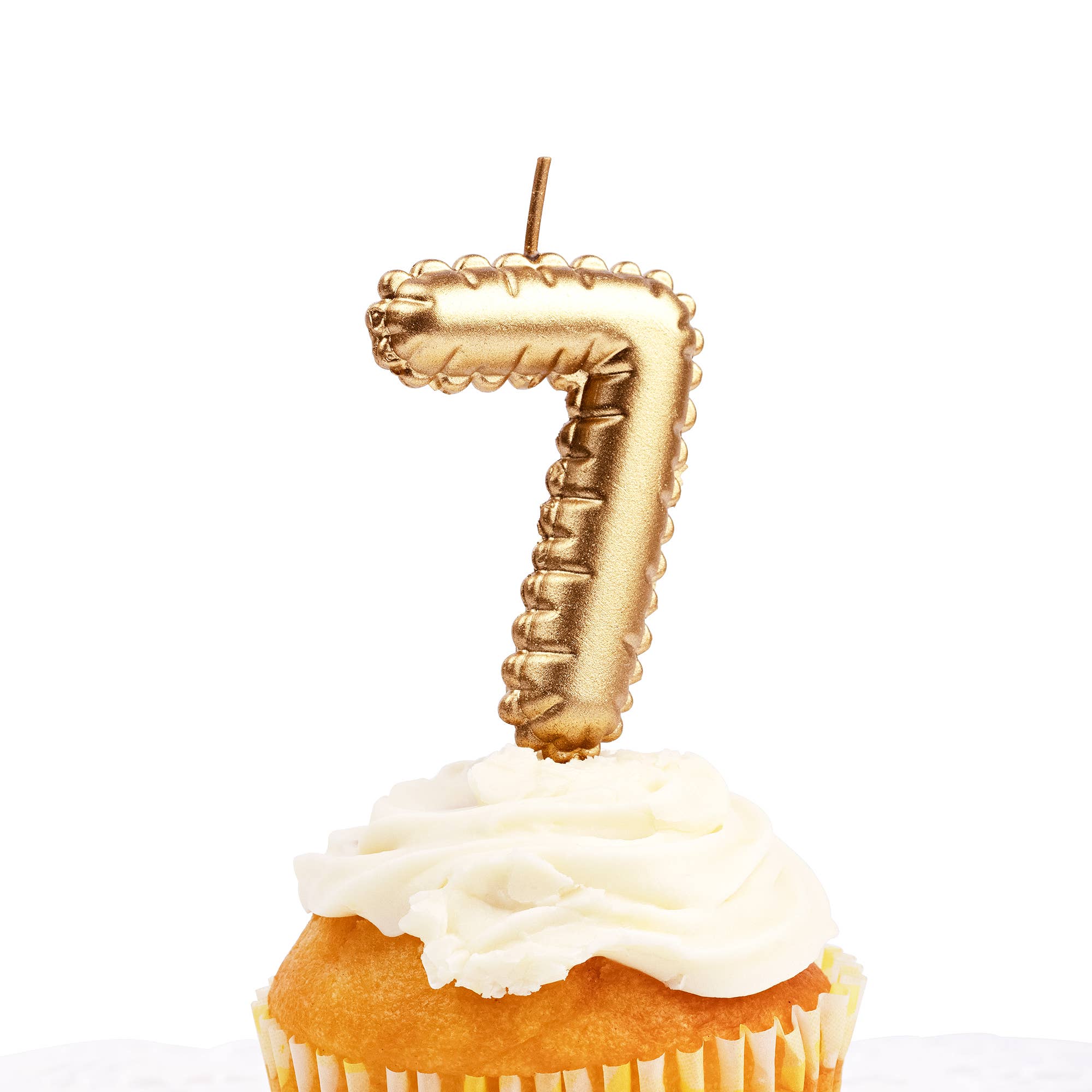 Vela números 7, globo de aluminio foil, dorada