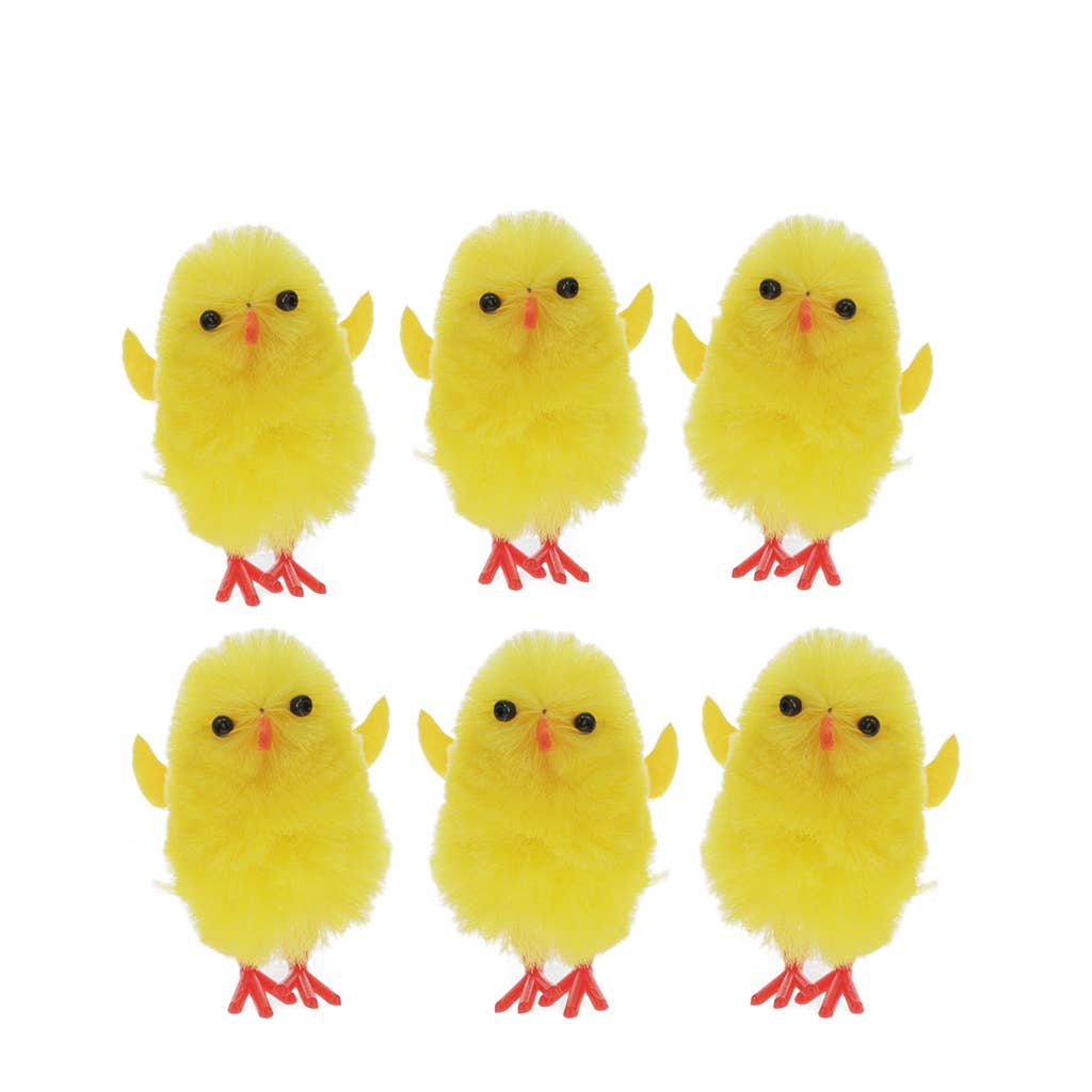 Decoraciones de Pascua esponjosas (juego de 6) - Mini pollitos