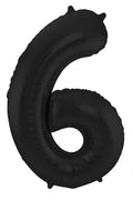 Globo Foil Number 6 Negro Metálico Mate - 86 cm