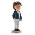 FIGURA TARTA COMUNIÓN NIÑO TRAJE AZUL PEDRO 13 CM