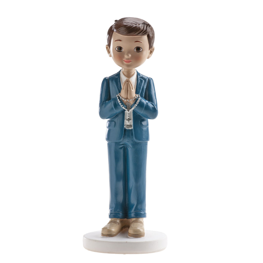 NIÑO COMUNIÓN ROSARIO AZÚL MARINO 16CM
