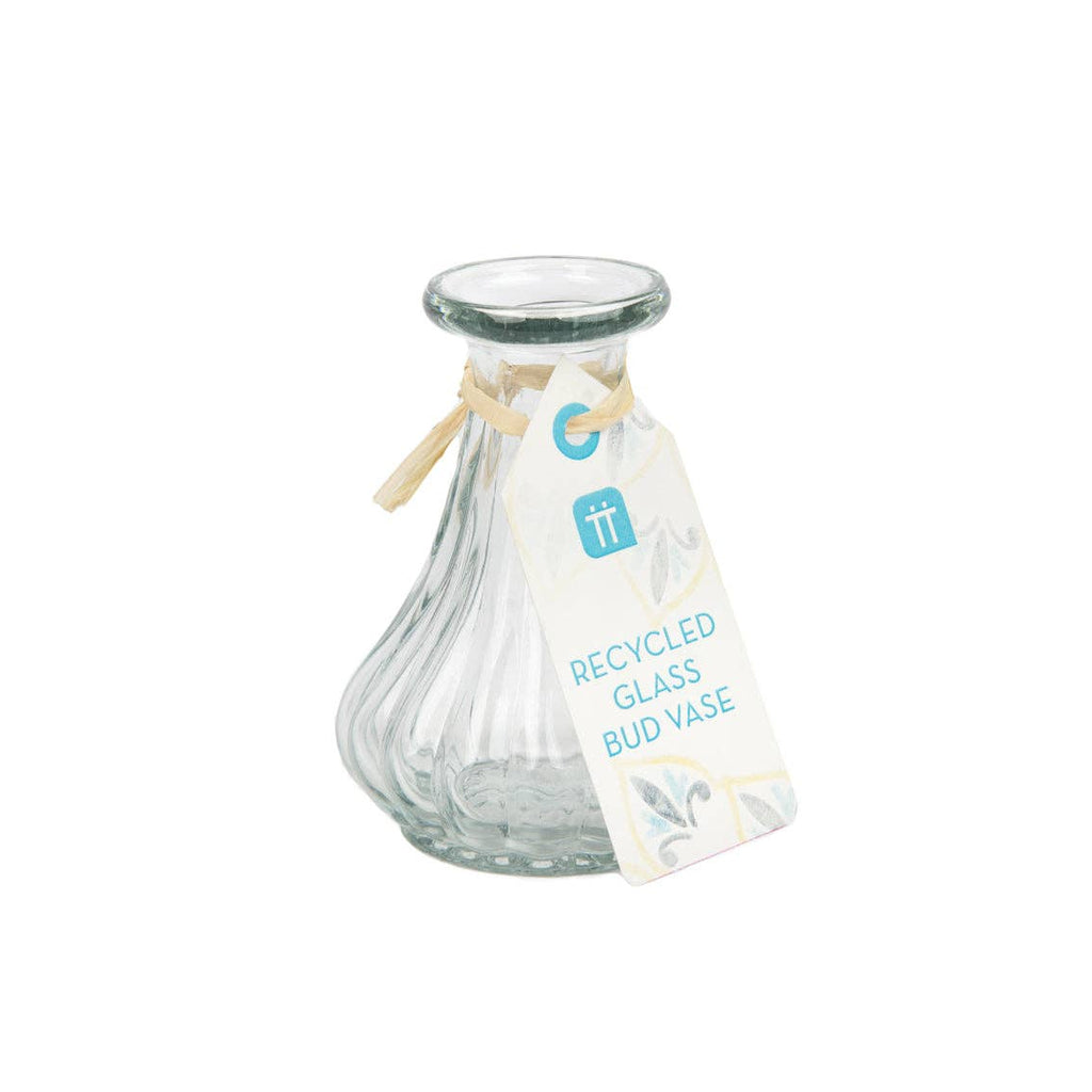 Jarrón pequeño de vidrio reciclado transparente | Decoración del hogar | decoración de fiesta