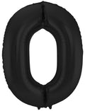 Globo Foil Number 0 Negro Metálico Mate - 86 cm