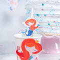 6 pajitas de papel Mermaid Coral